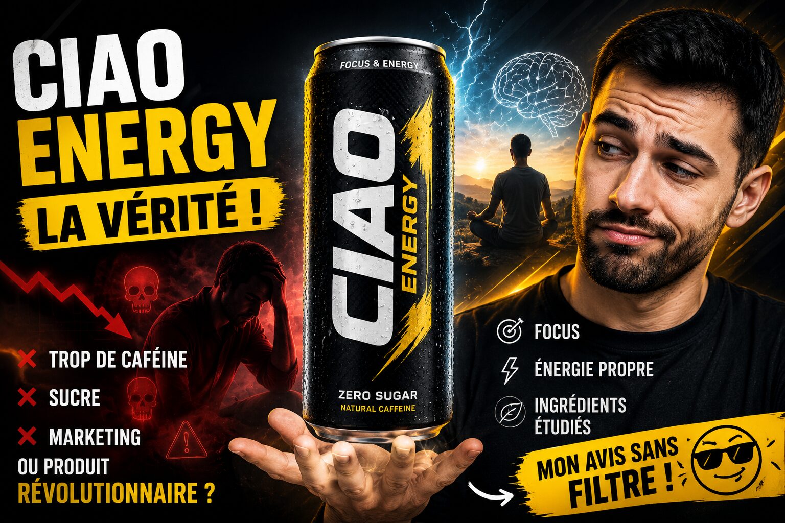Ciao Energy… La boisson d&rsquo;Inoxtag, Léna et Squeezie est-elle dangereuse ?
